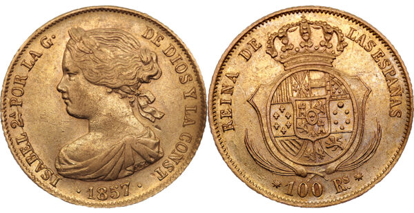 100 reales 1857 Sevilla