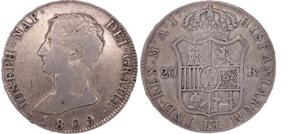 20 reales José Napoleón 1809 Madrid